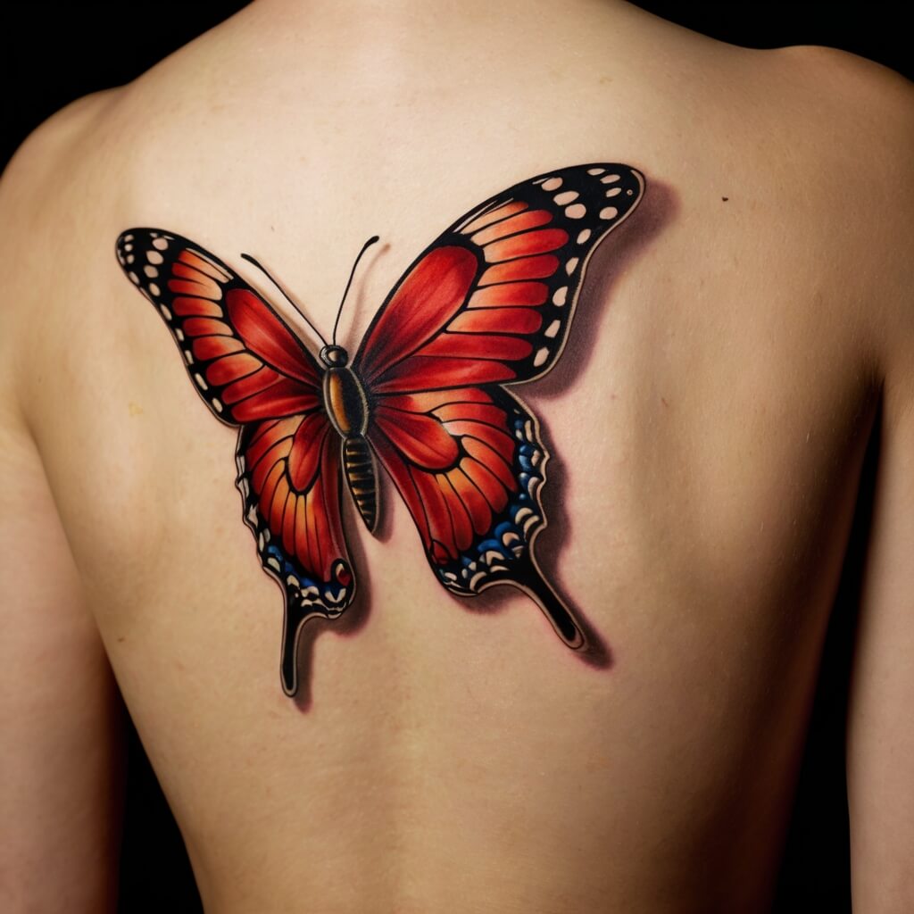 red butterfly tattoo (3)