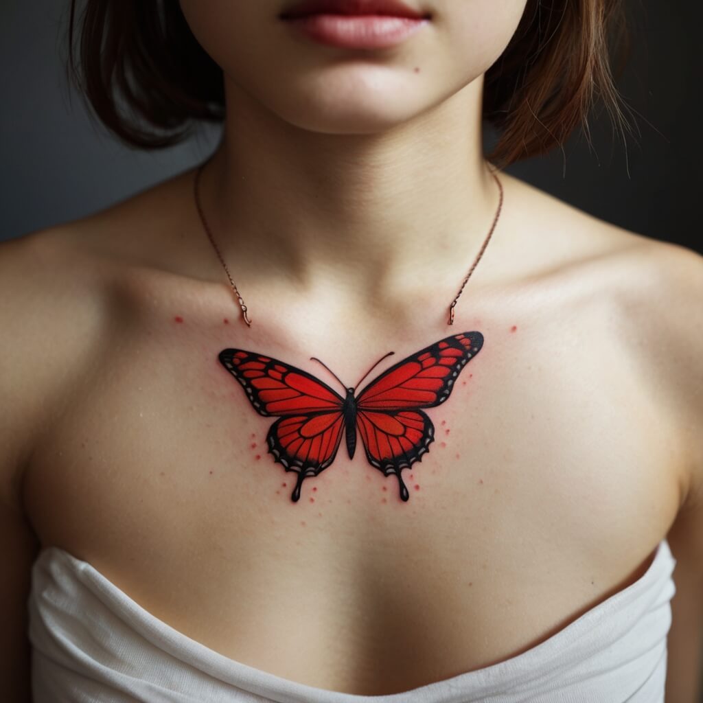 red butterfly tattoo (30)