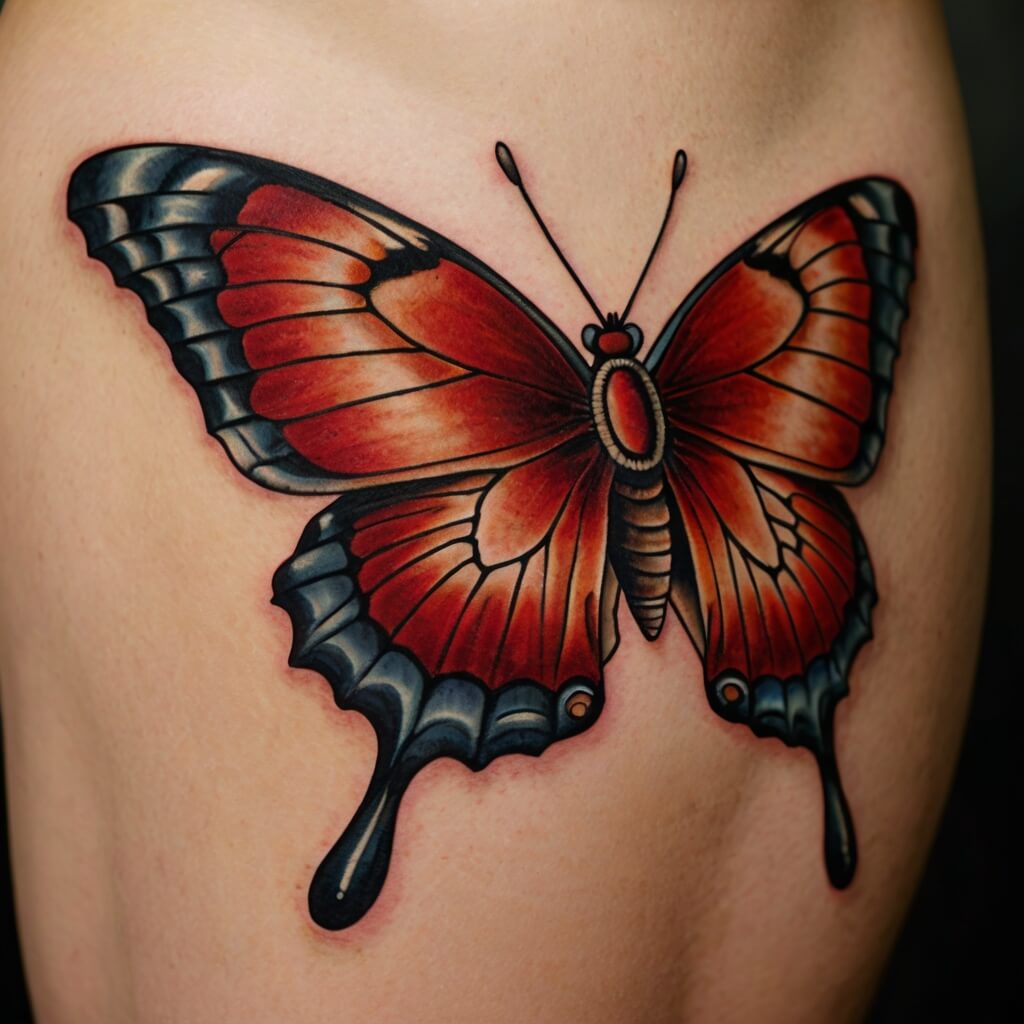 red butterfly tattoo (33)