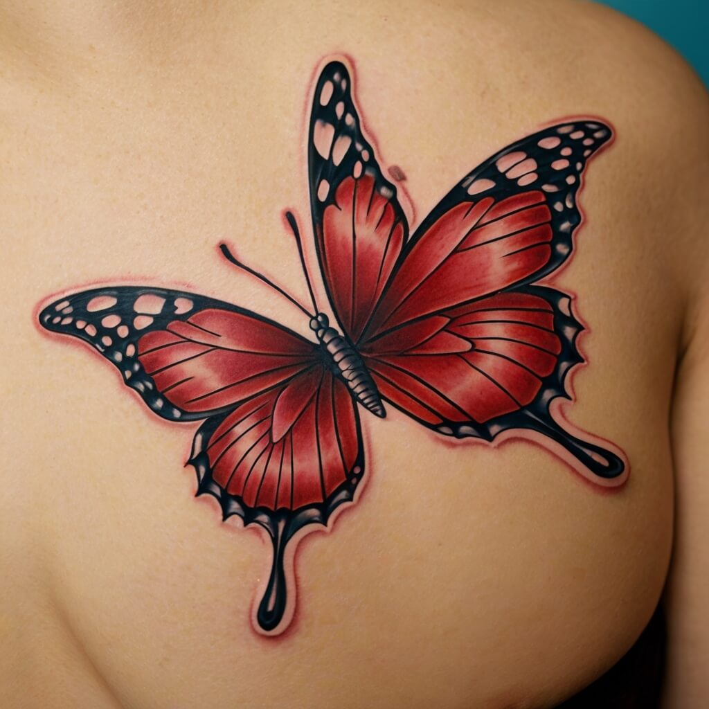 red butterfly tattoo (35)