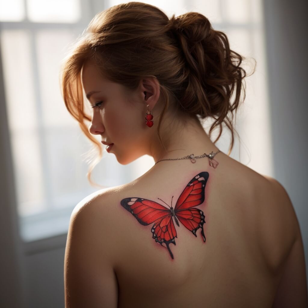 red butterfly tattoo (37)