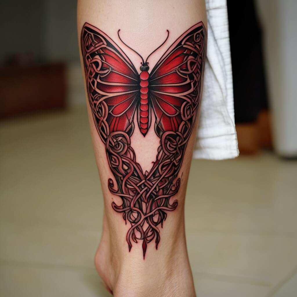 red butterfly tattoo (39)