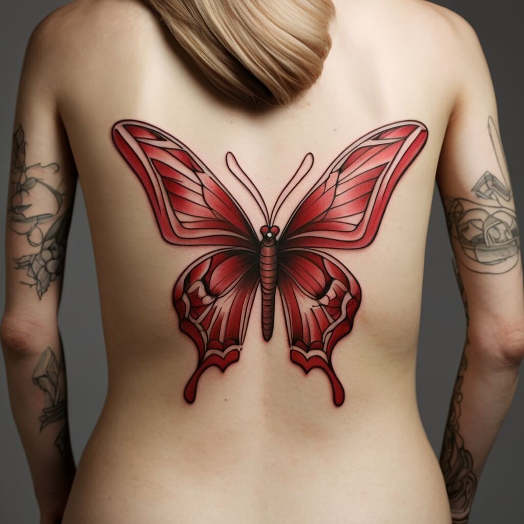 red butterfly tattoo (42)