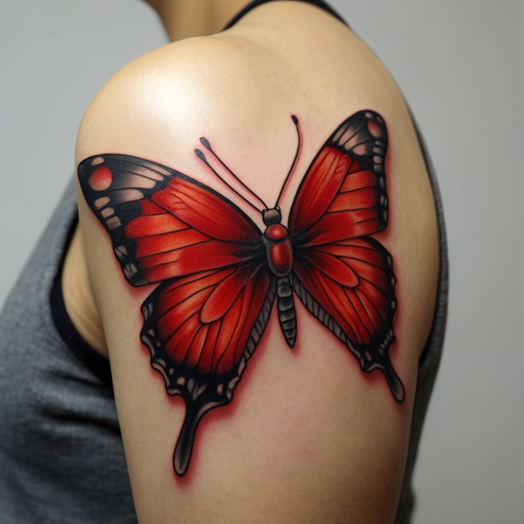 red butterfly tattoo (43)