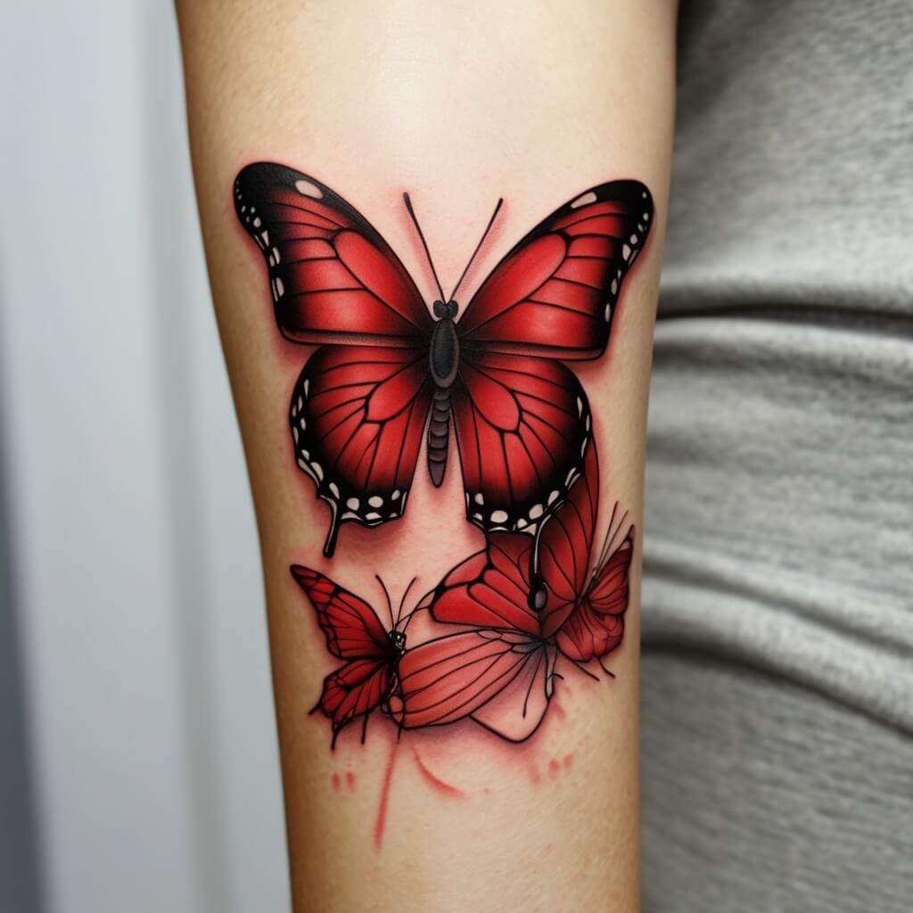 red butterfly tattoo (44)