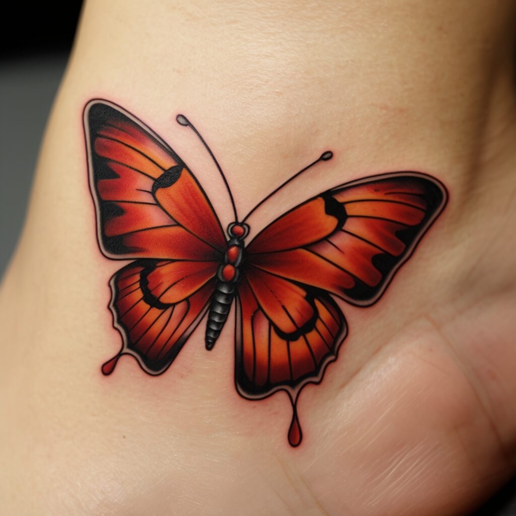 red butterfly tattoo (45)