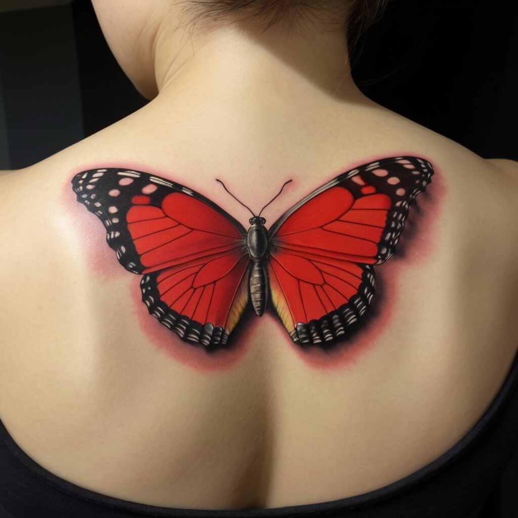 red butterfly tattoo (48)