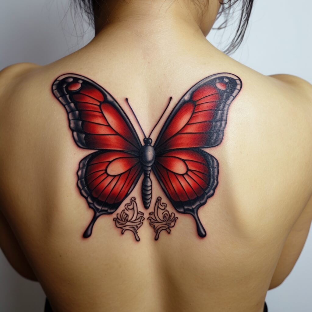 red butterfly tattoo (50)