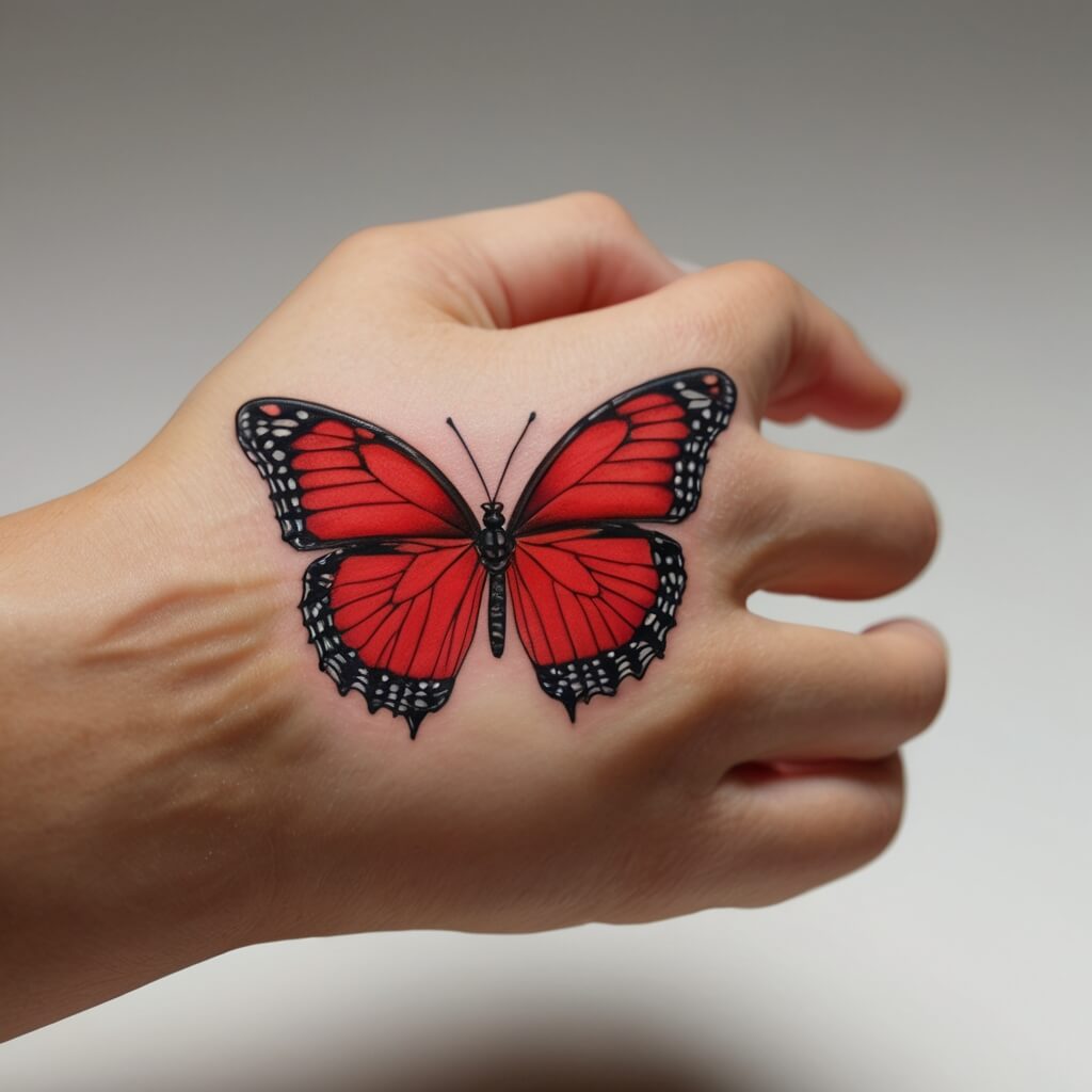 red butterfly tattoo (53)