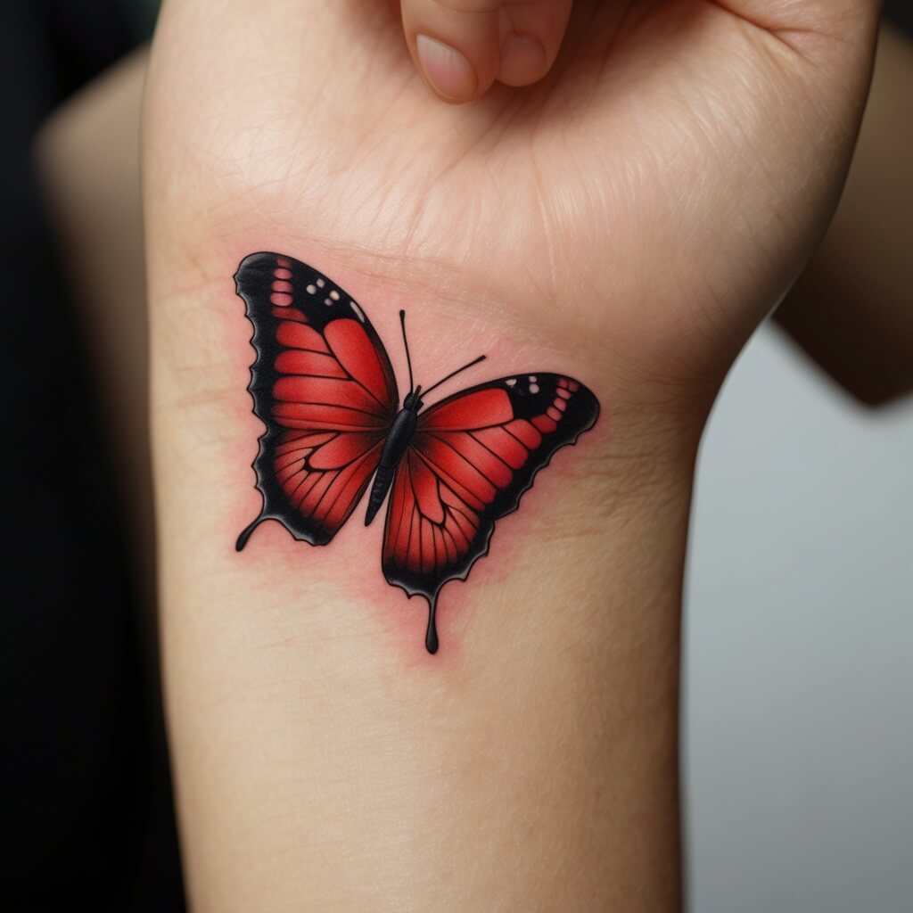 red butterfly tattoo (54)