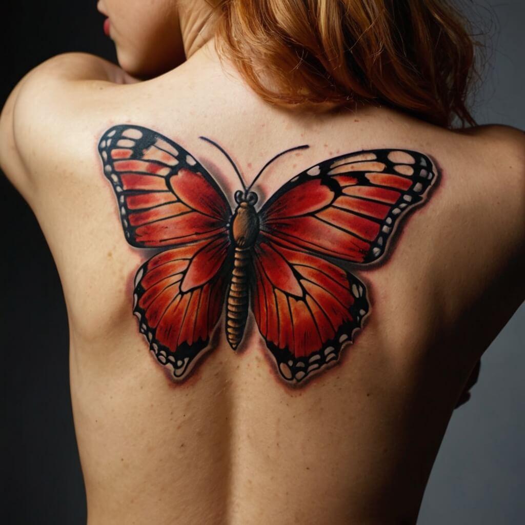 red butterfly tattoo (7)