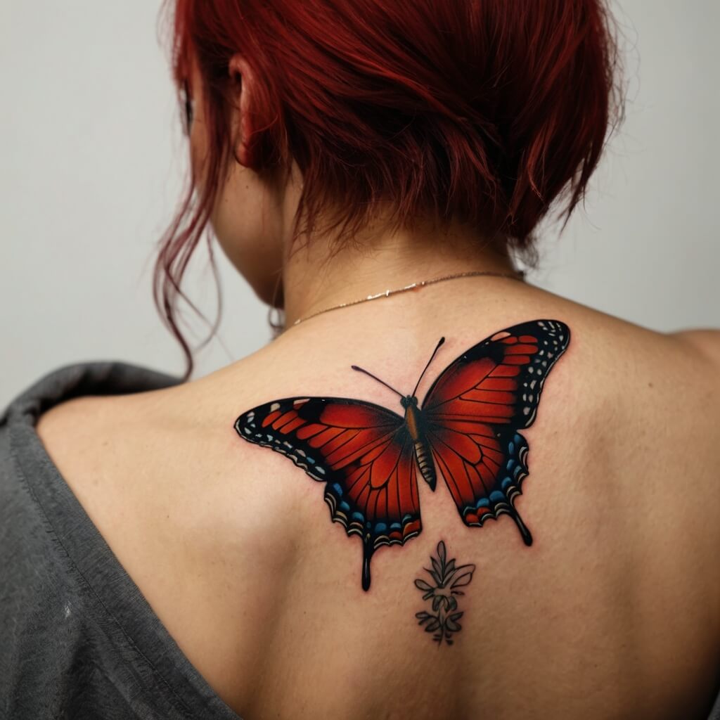 red butterfly tattoo (8)