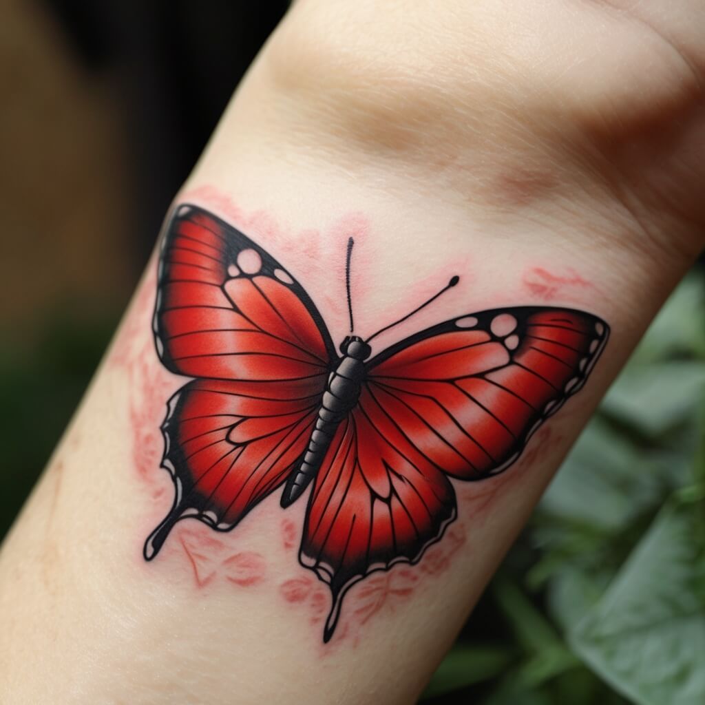 red butterfly tattoo (9)