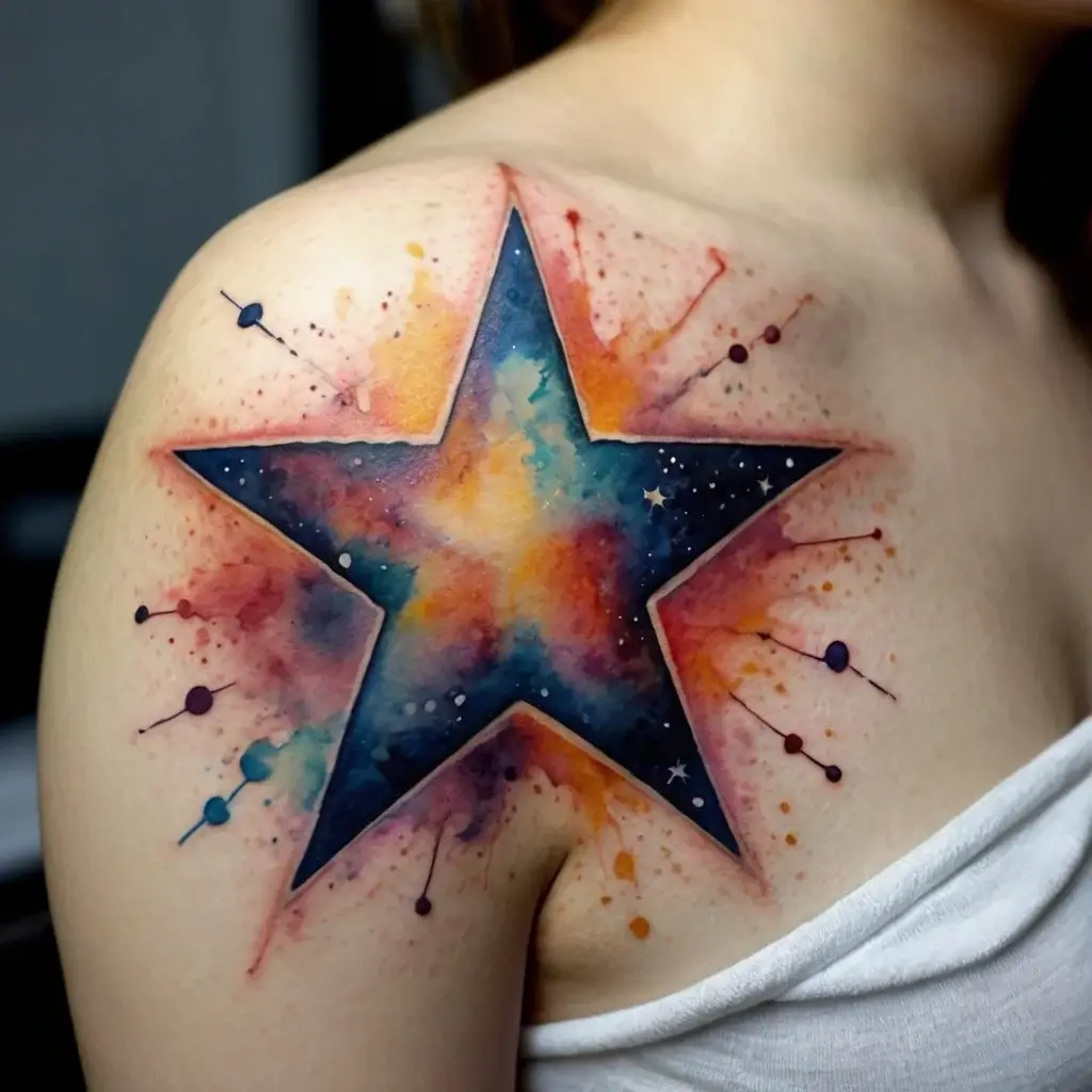 shoulder star tattoos (102)