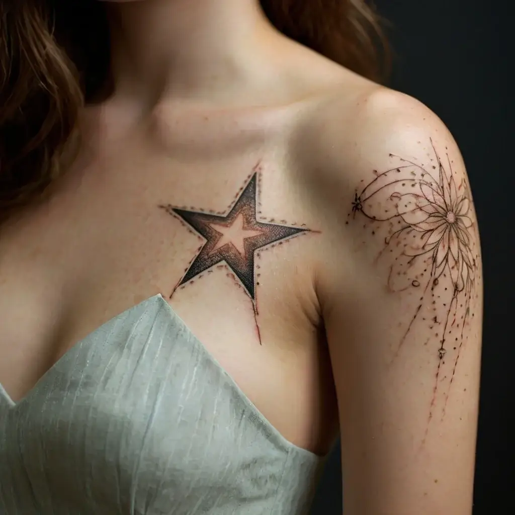 shoulder star tattoos (109)