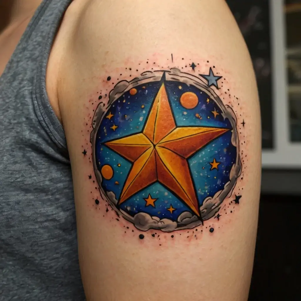 shoulder star tattoos (116)