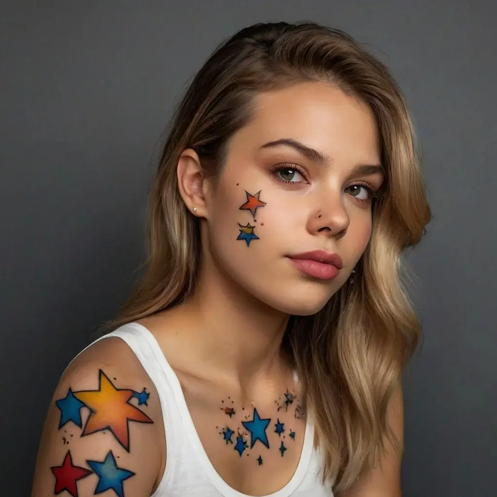 shoulder star tattoos (118)