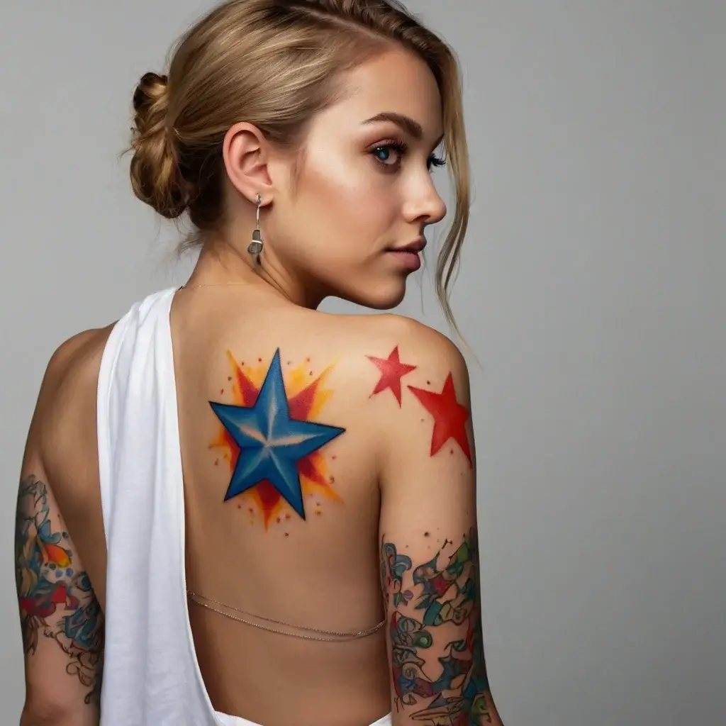 shoulder star tattoos (119)