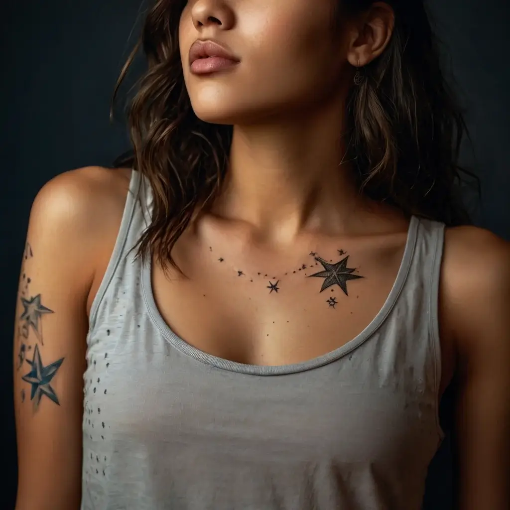 shoulder star tattoos (90)