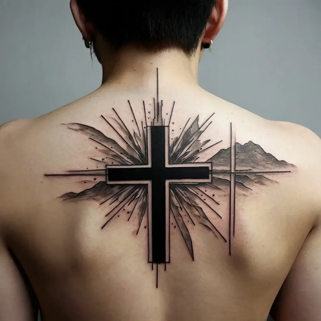 three crosses on a hill tattoo (30)