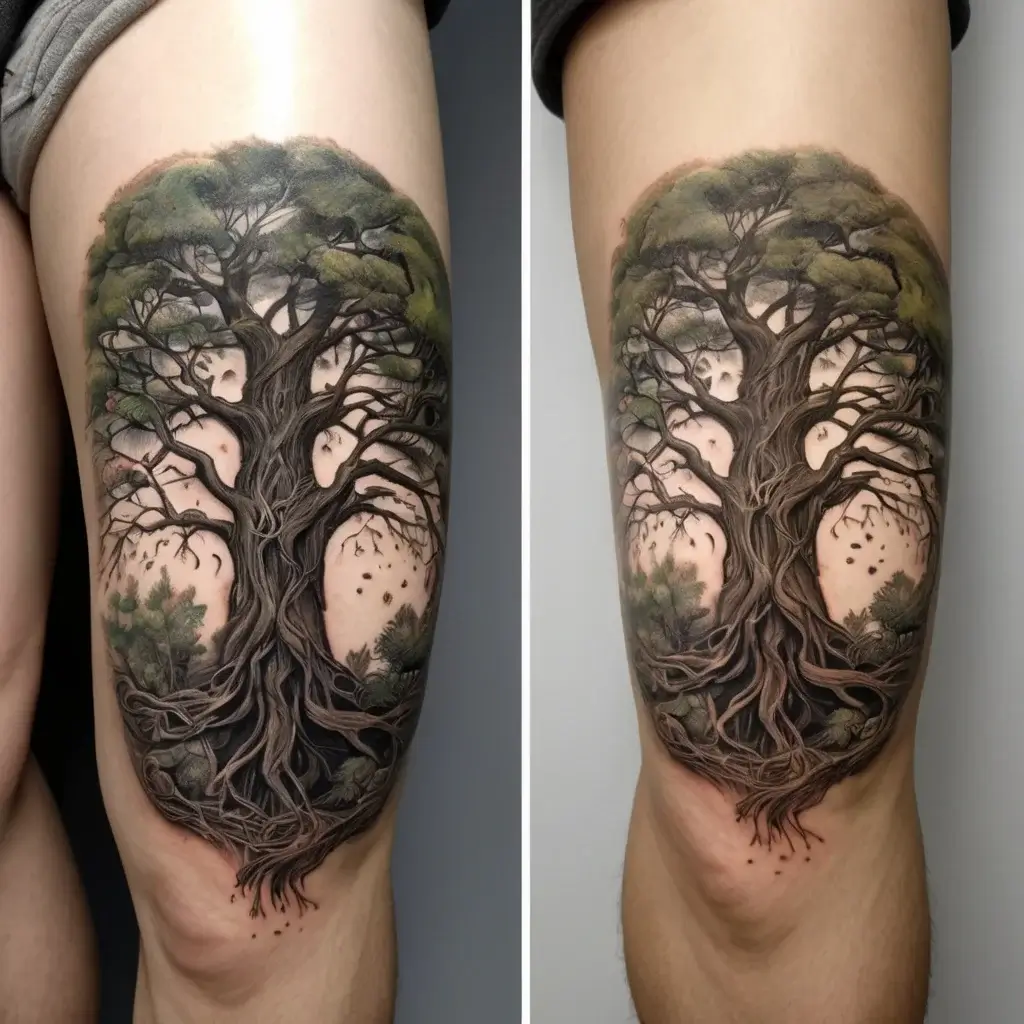 tree leg tattoo (1)