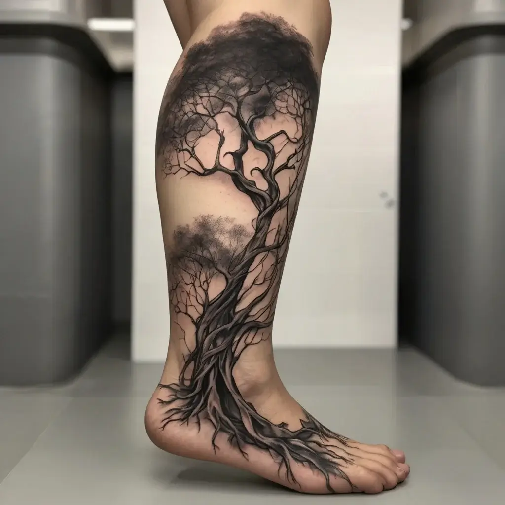 Tree Leg Tattoos Meaning Significance 65 Designs HBTat2