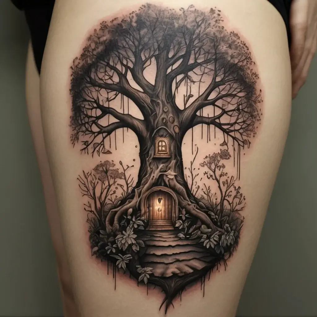 tree leg tattoo (2)