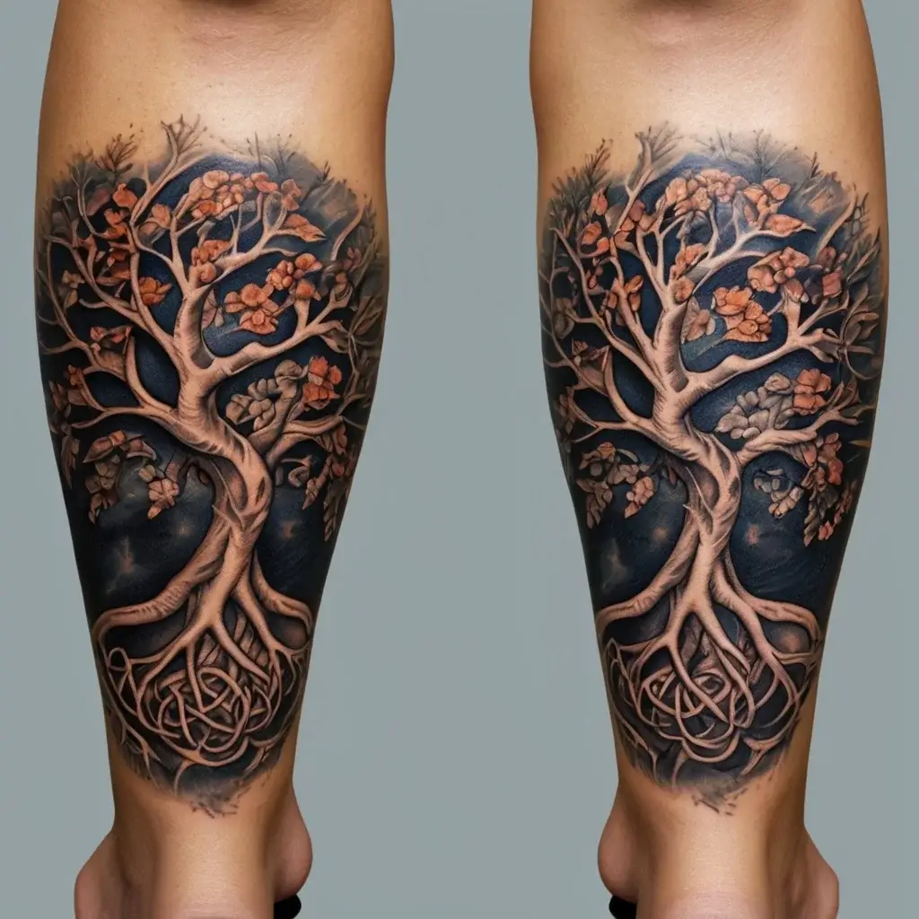 tree leg tattoo (4)