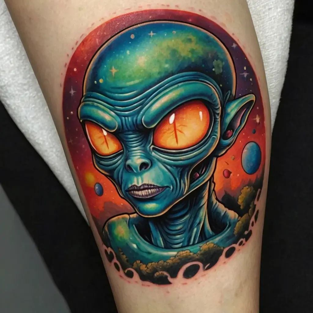 Alien Tattoos Meaning Significance 121 Designs HBTat2