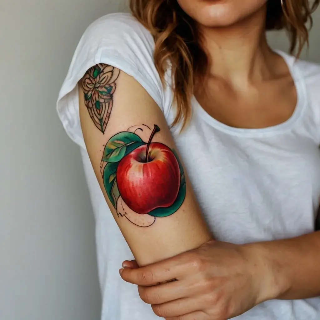 Apple Tattoos Meaning Symbolism 128 Designs HBTat2 Apple Tattoos Meaning Symbolism 128 Designs HBTat2