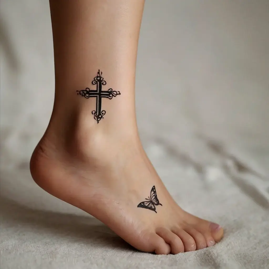 butterfly cross tattoos (12)