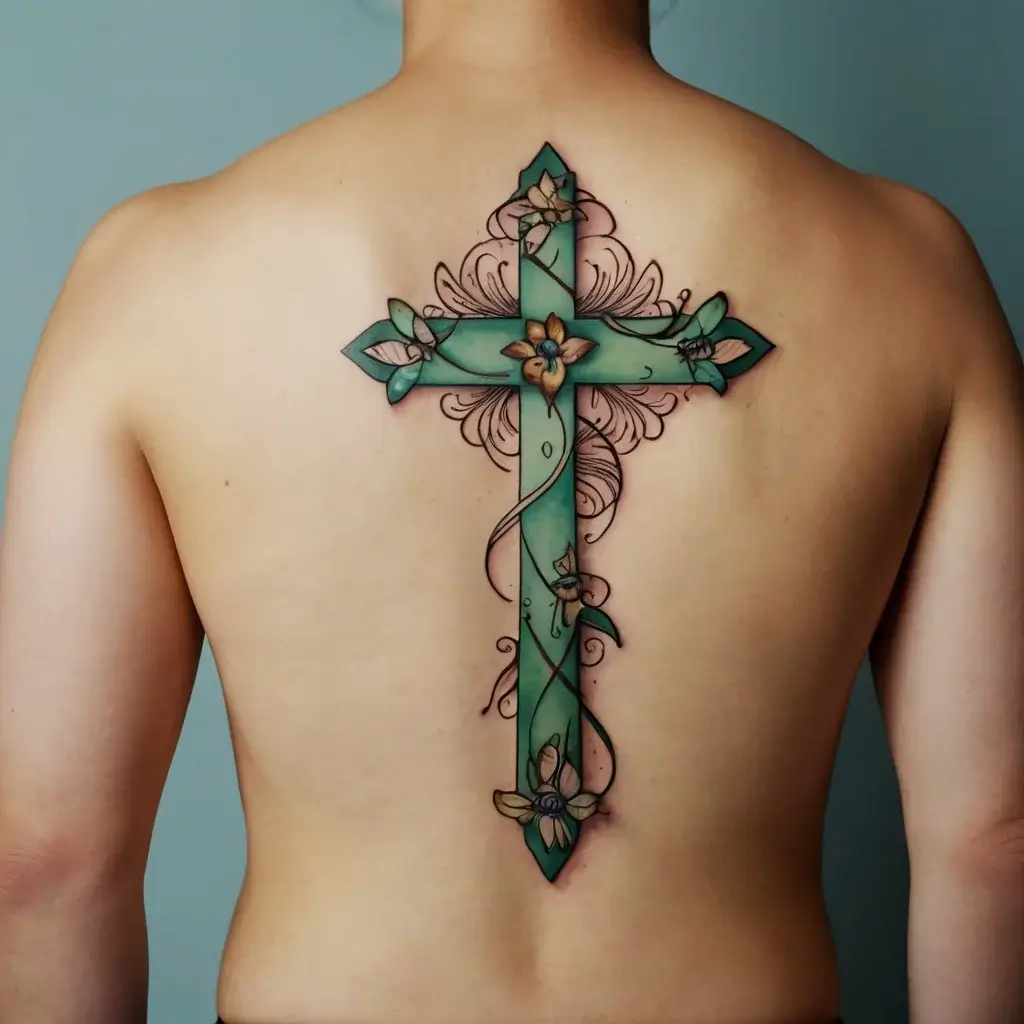 butterfly cross tattoos (13)