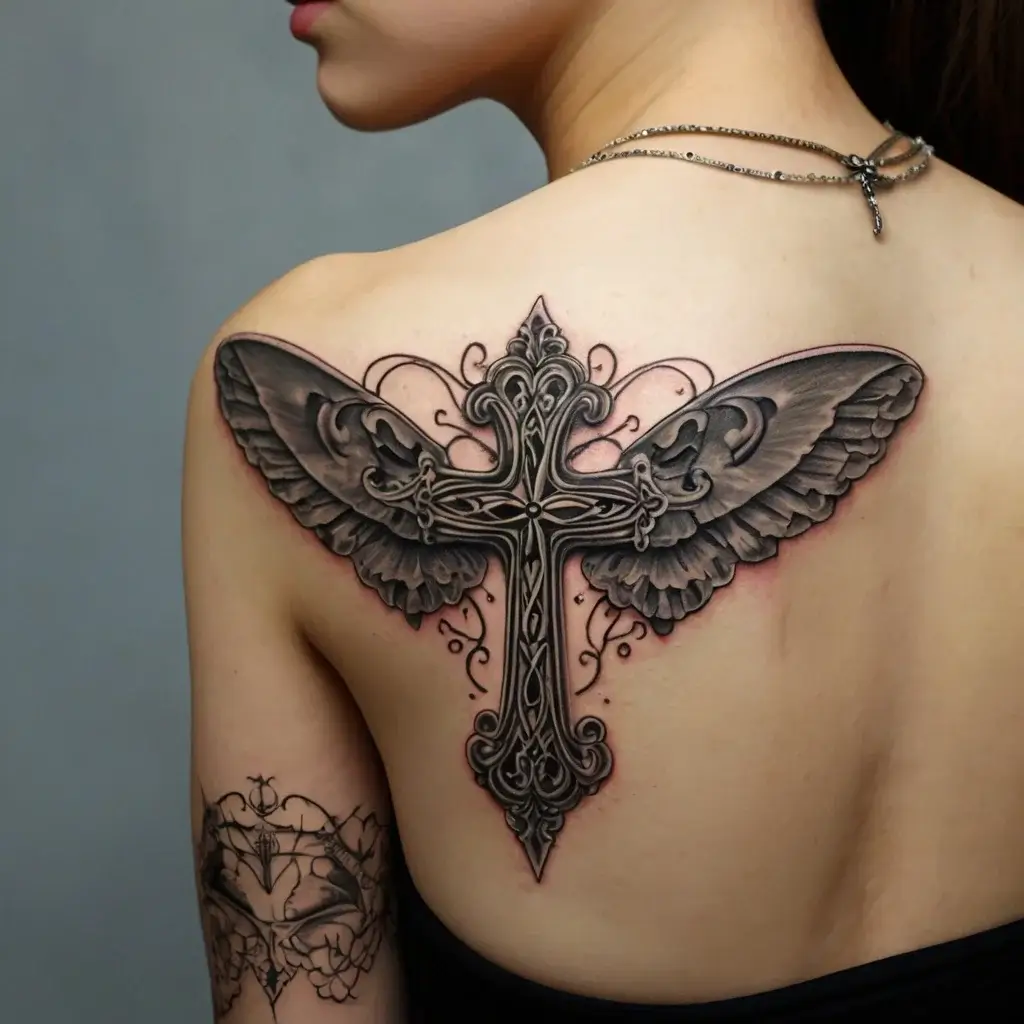 butterfly cross tattoos (14)