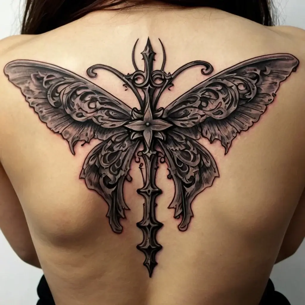 butterfly cross tattoos (15)