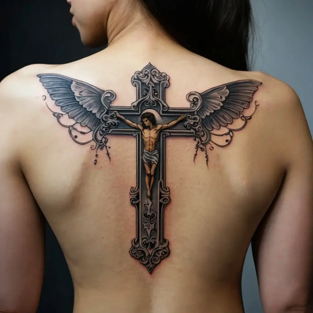 butterfly cross tattoos (16)