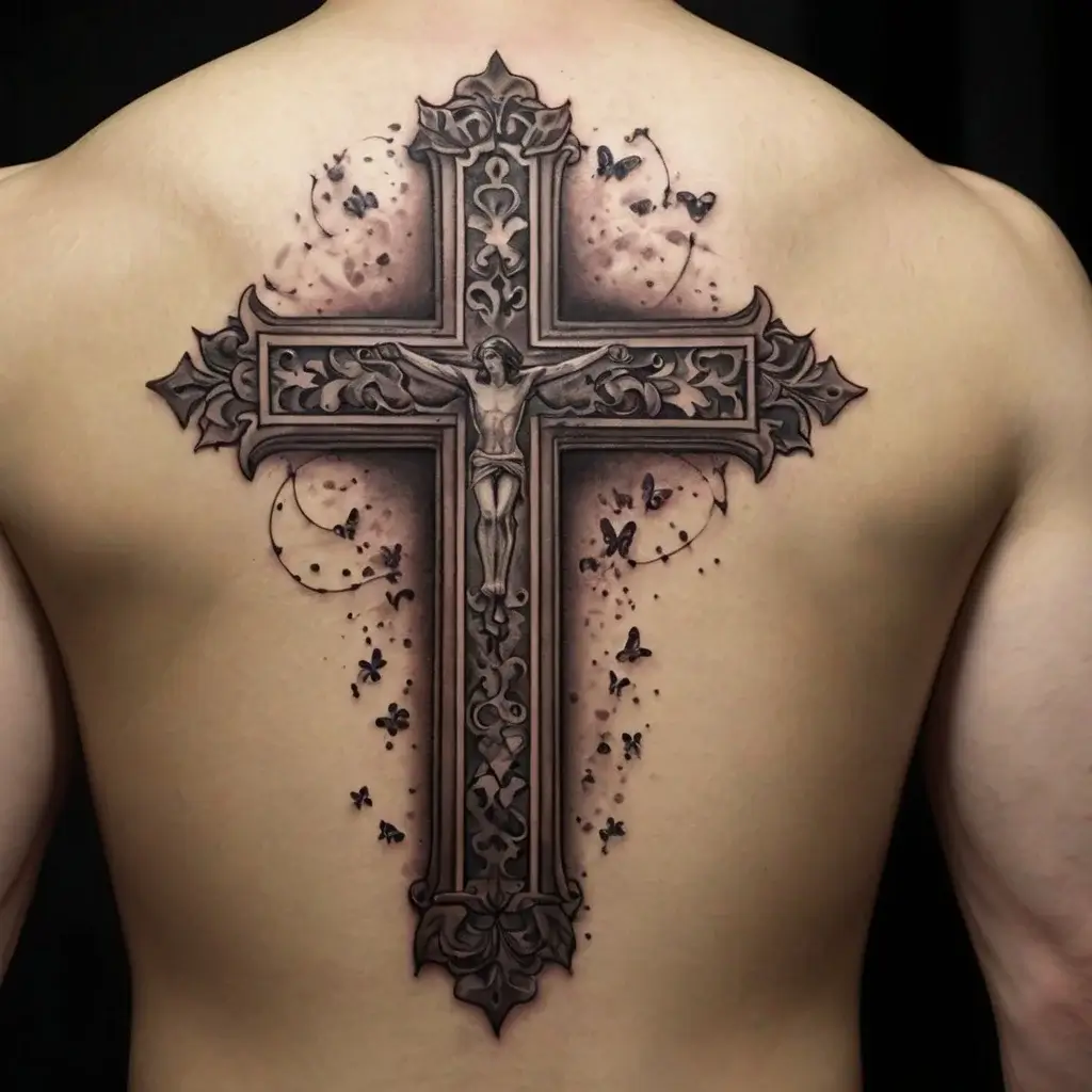 butterfly cross tattoos (2)