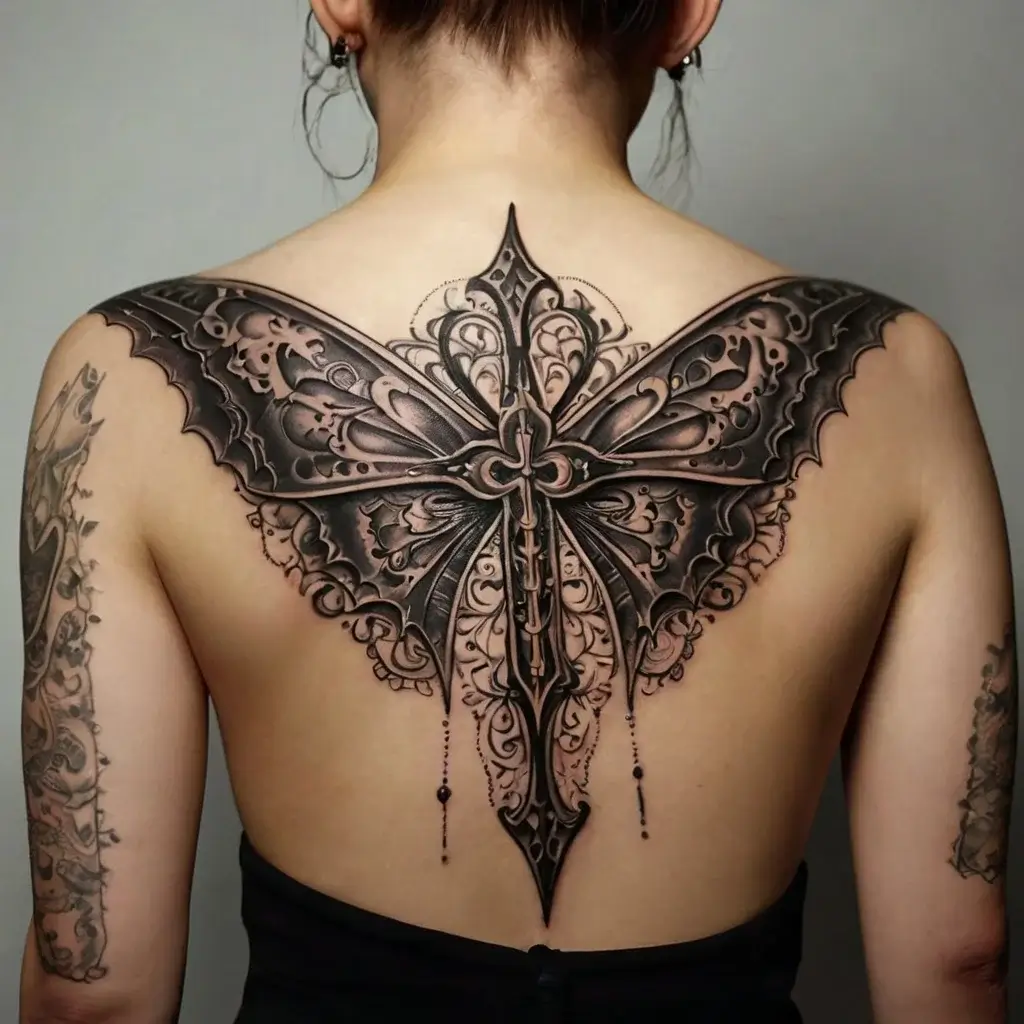 butterfly cross tattoos (21)