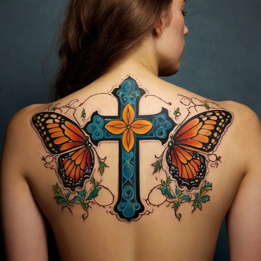 butterfly cross tattoos (24)