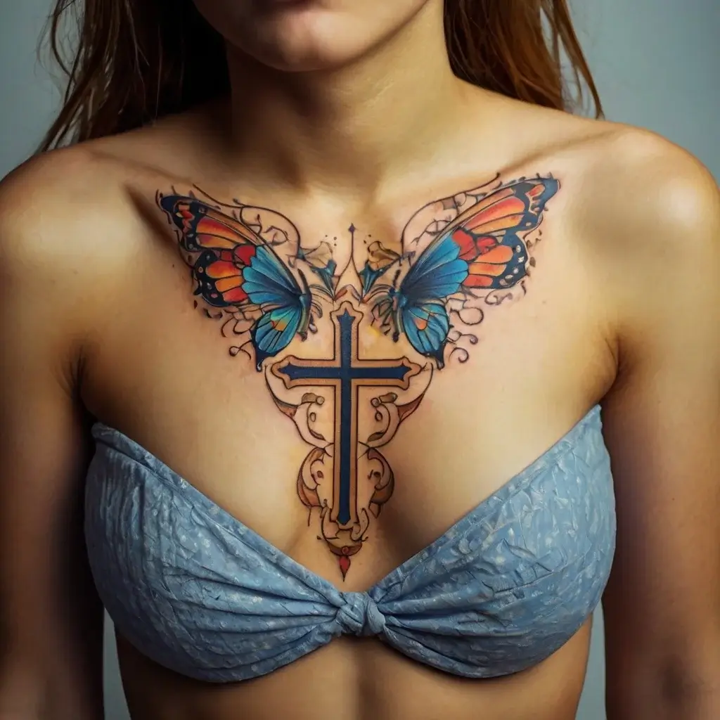 butterfly cross tattoos (25)