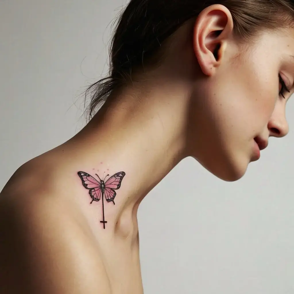 butterfly cross tattoos (30)