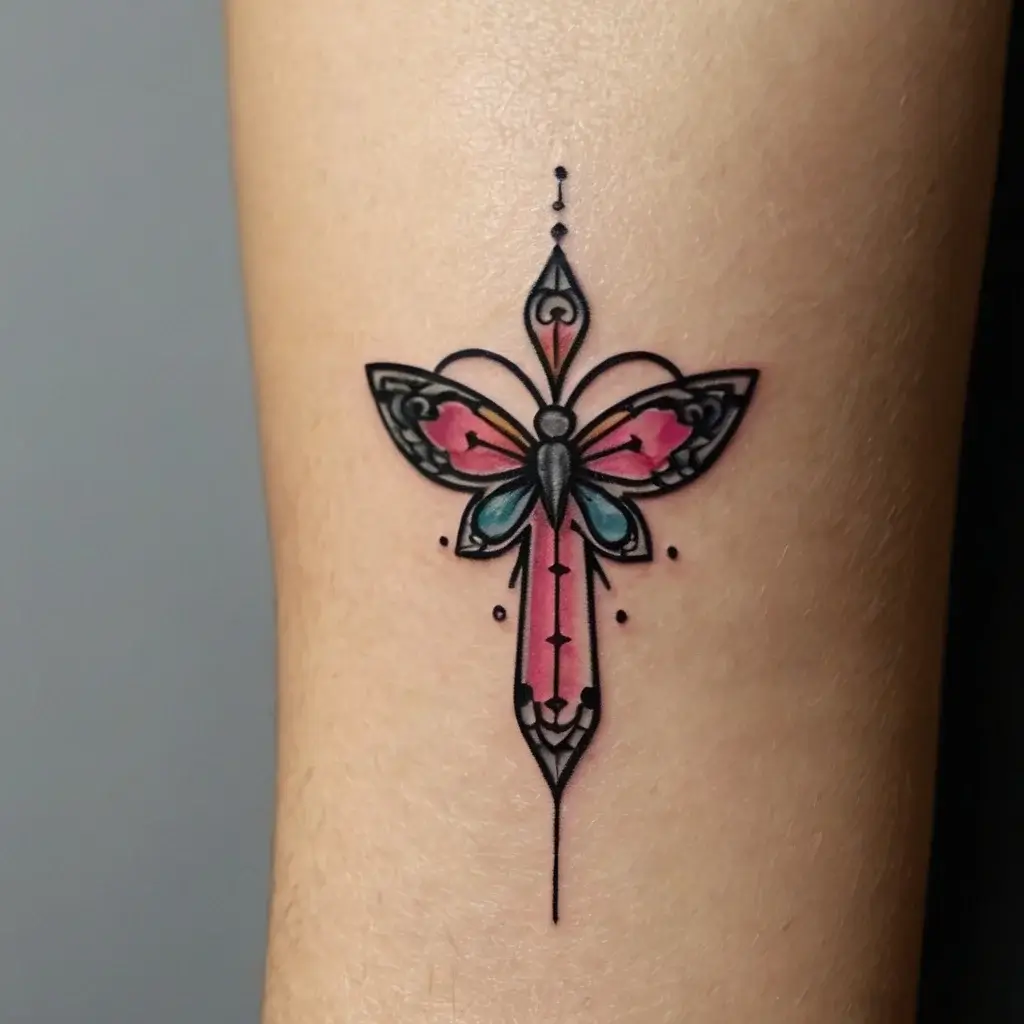 butterfly cross tattoos (31)