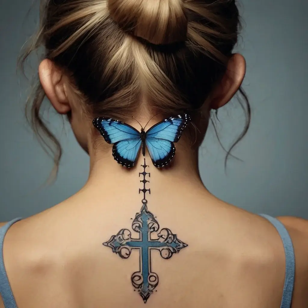 butterfly cross tattoos (34)