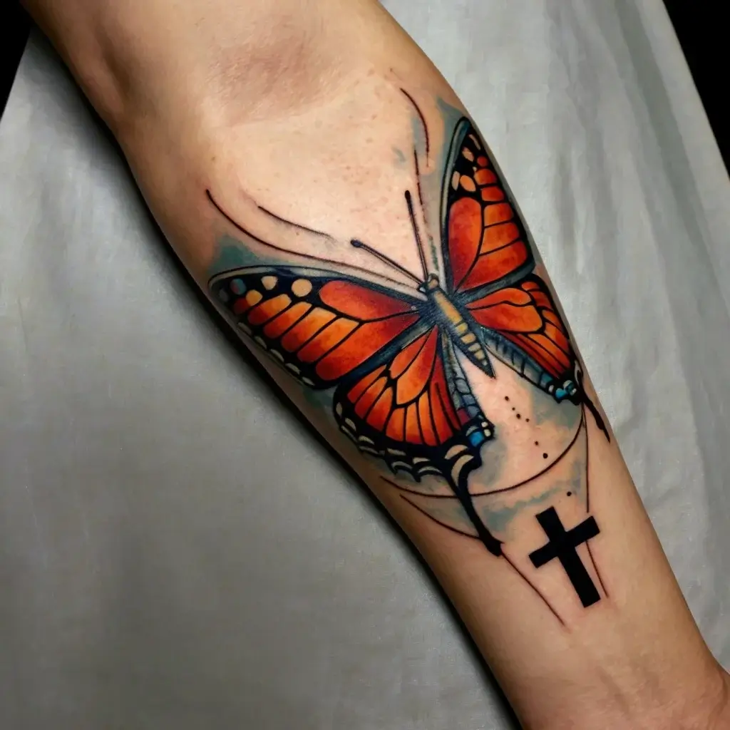 butterfly cross tattoos (36)