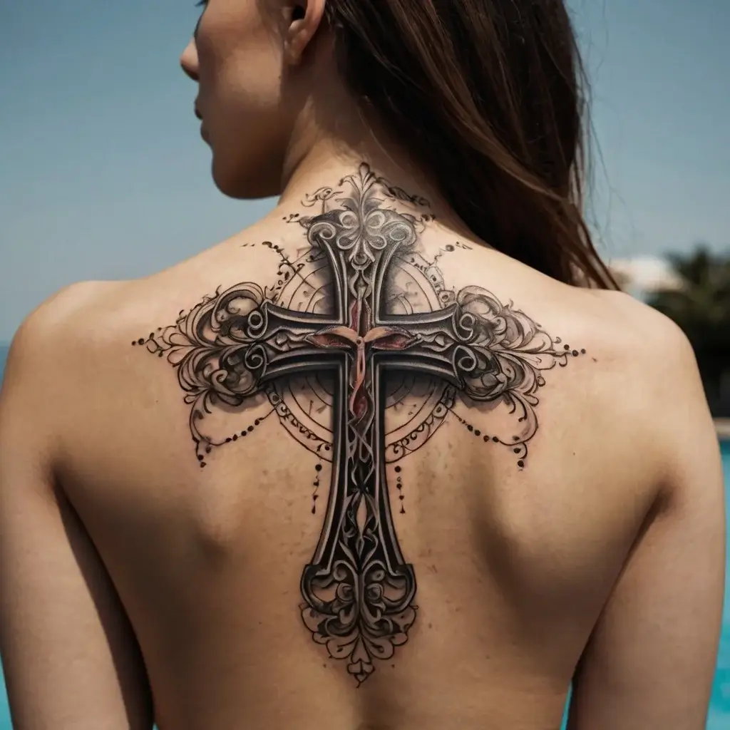 butterfly cross tattoos (37)