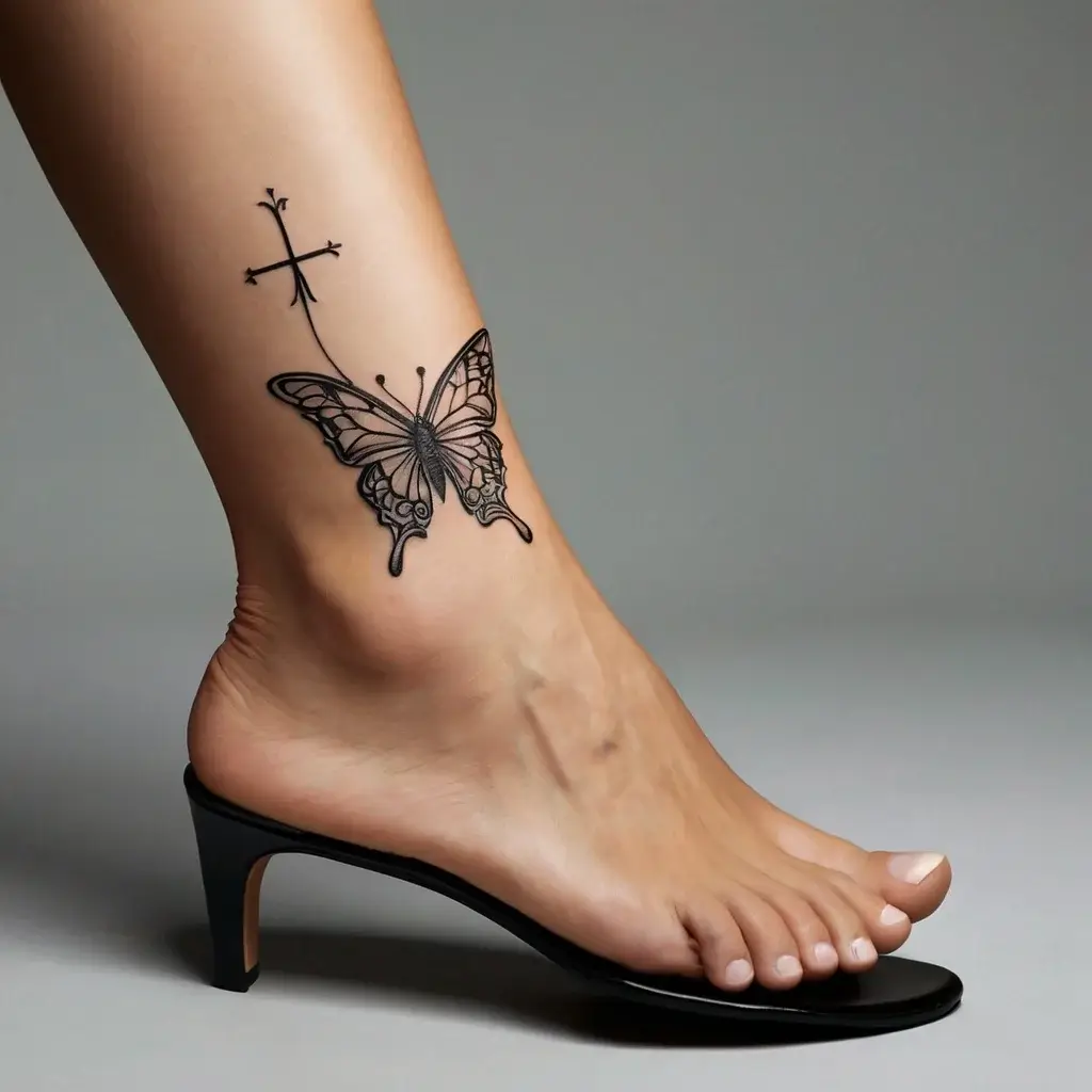 butterfly cross tattoos (38)