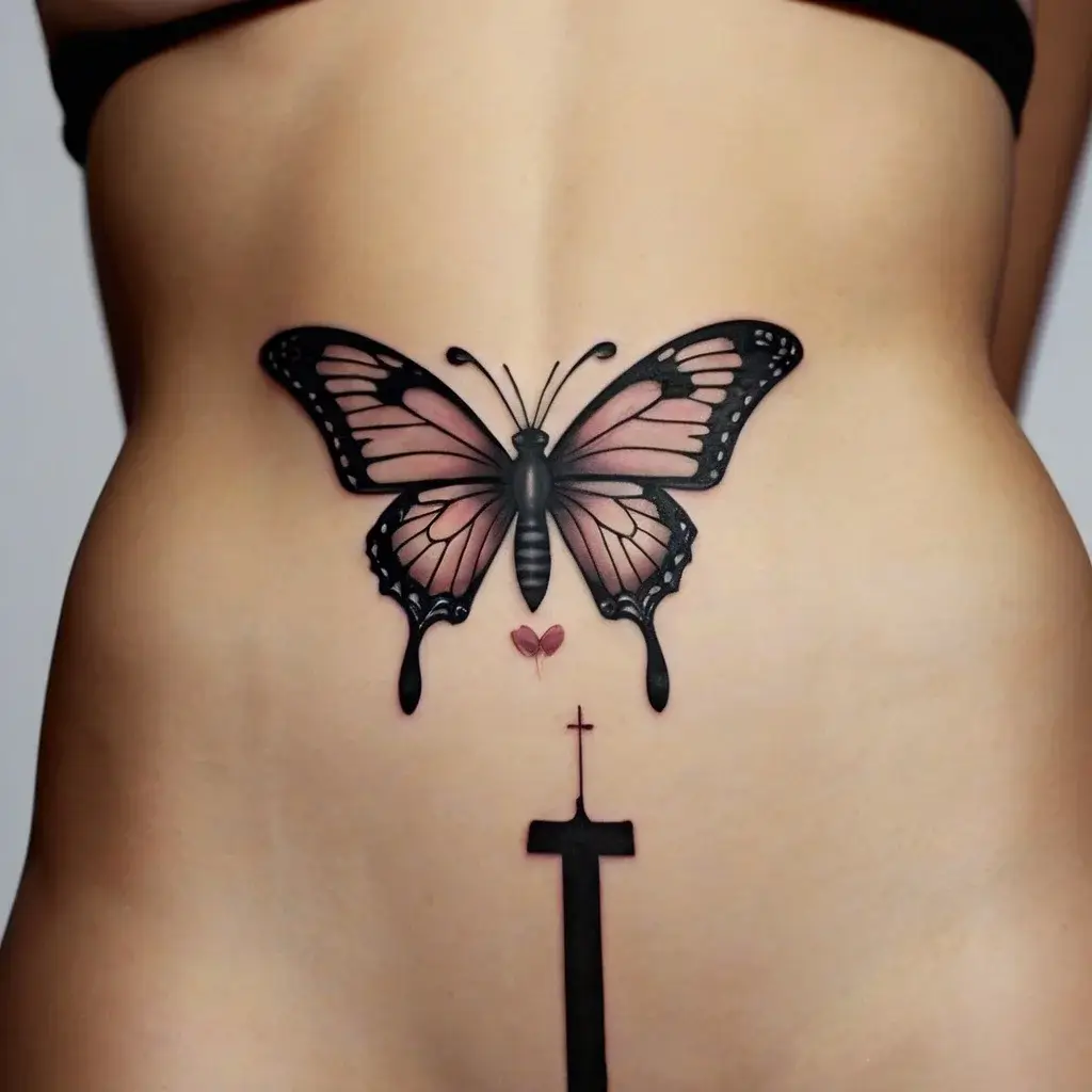 butterfly cross tattoos (4)