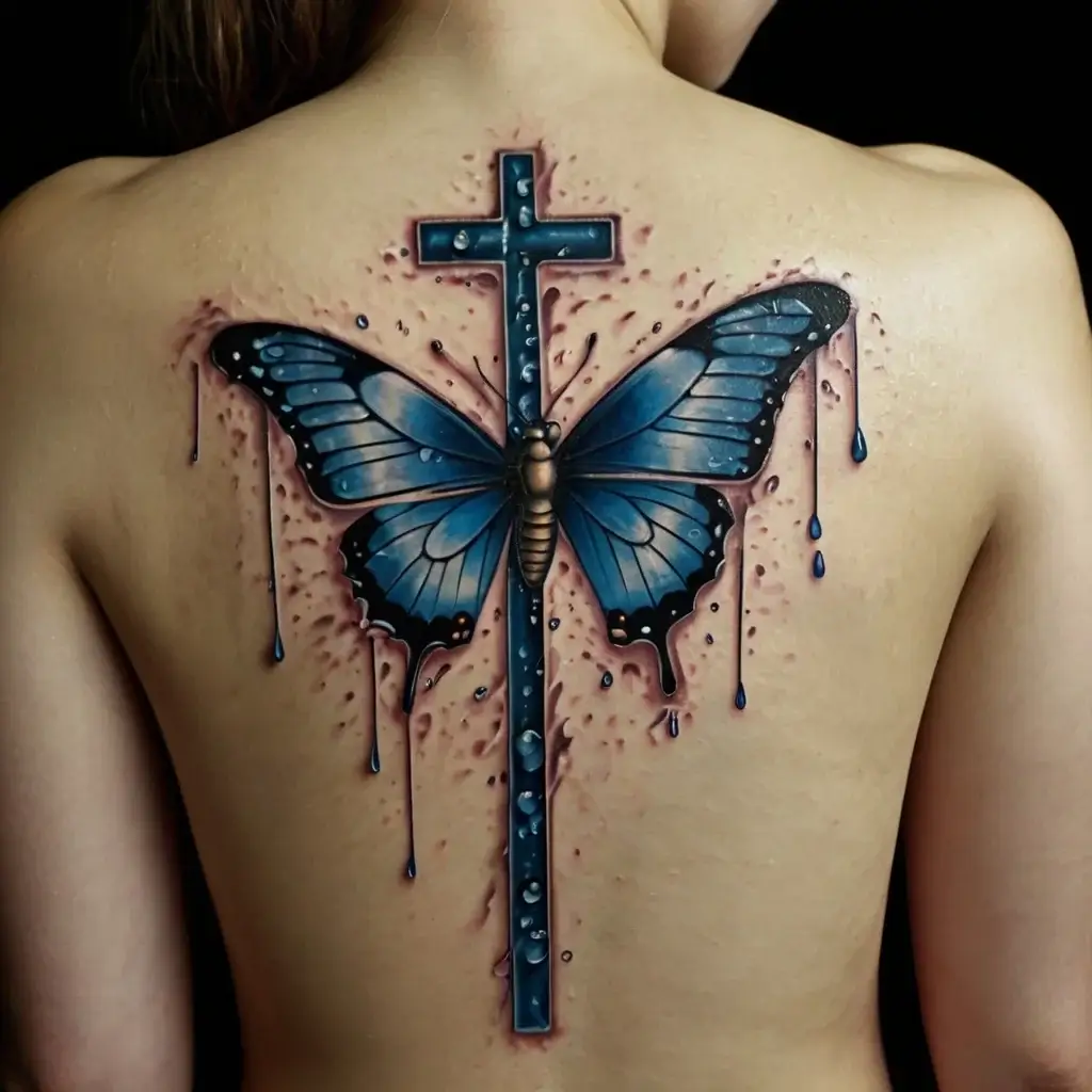 butterfly cross tattoos (45)