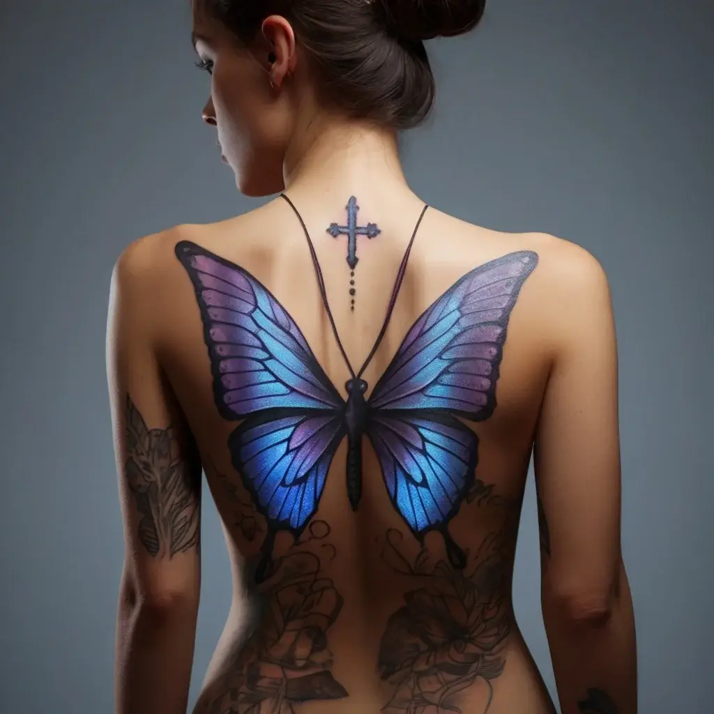 butterfly cross tattoos (50)