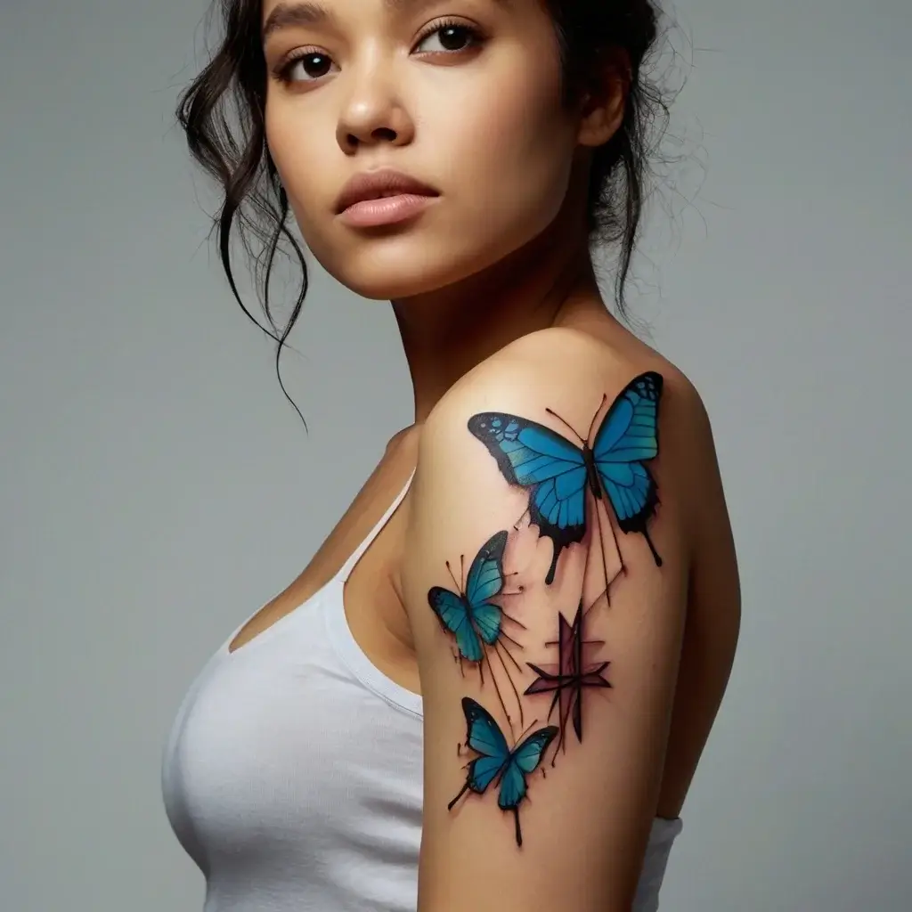 butterfly cross tattoos (51)