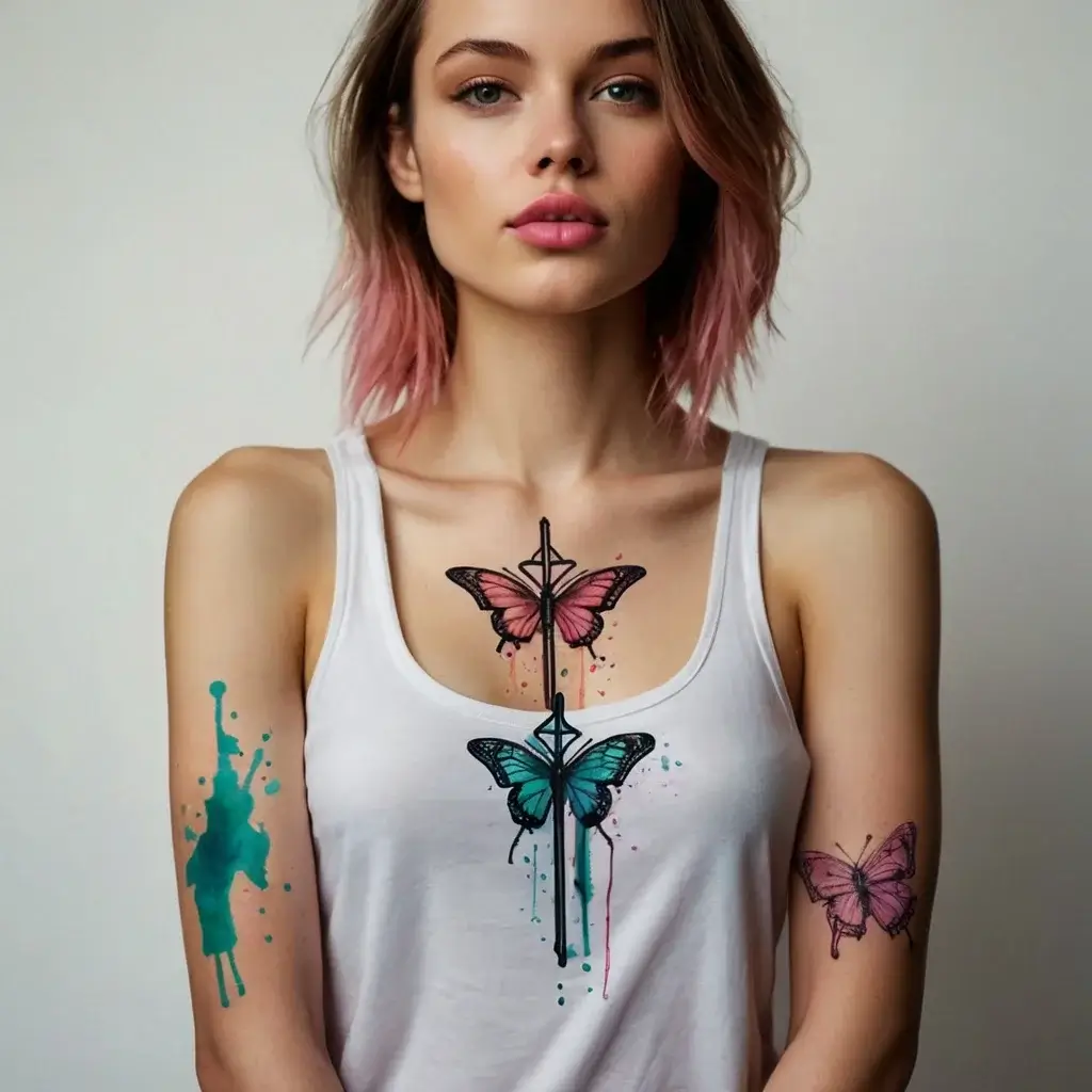 butterfly cross tattoos (55)